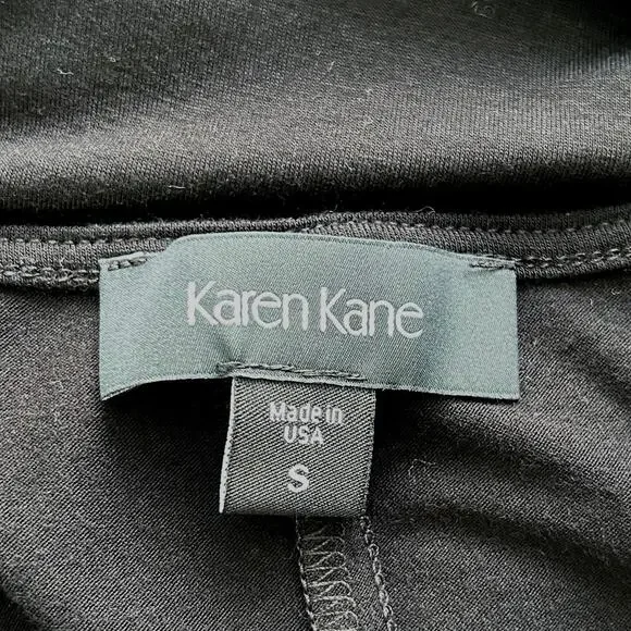 Karen Kane Black Long Sleeve Blouse with Silver Accent - Picture 7 of 8